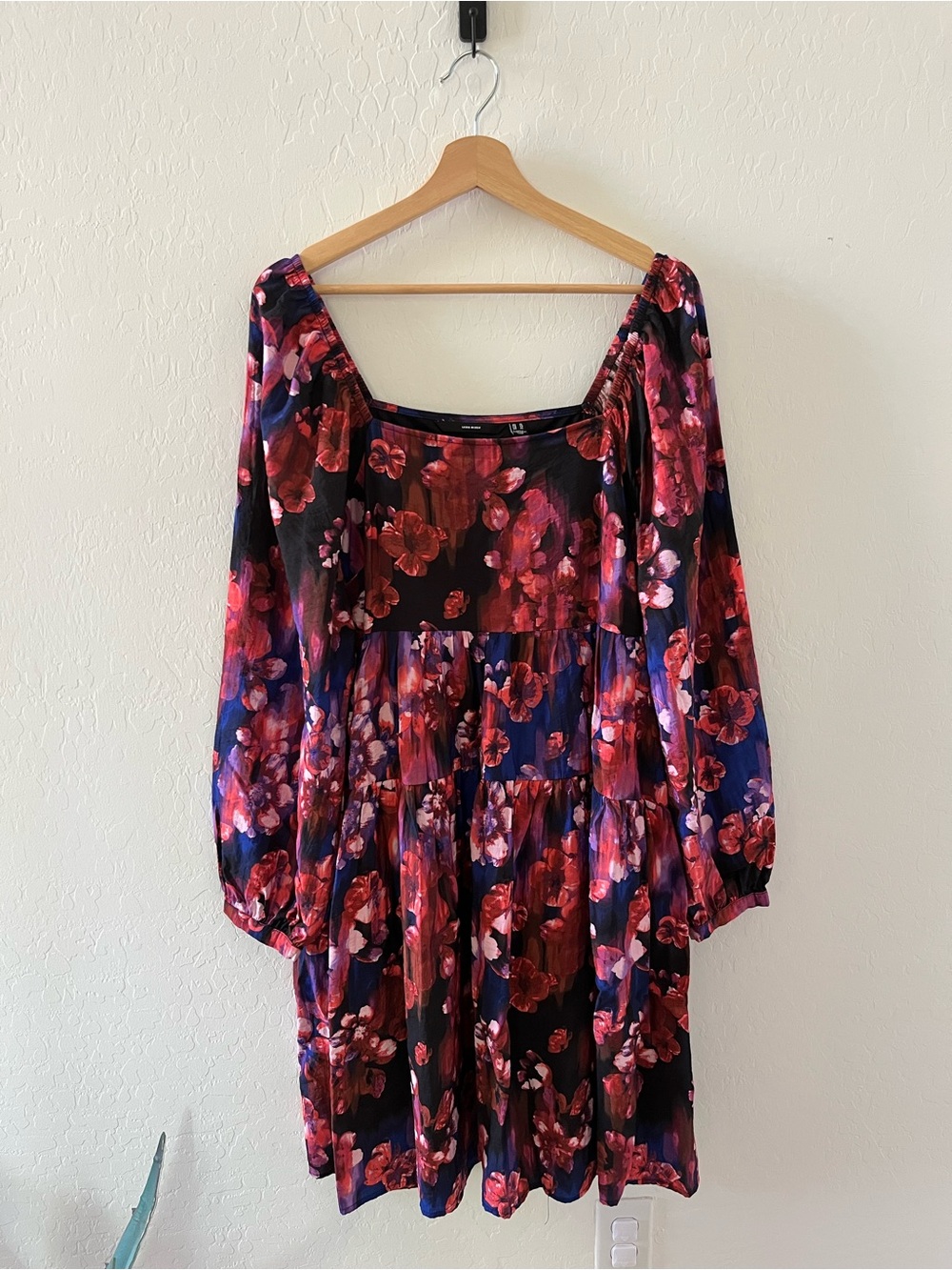 Vero Moda Floral Mini Dress | Puff Sleeve Square Neck Fall Dress | Size XL